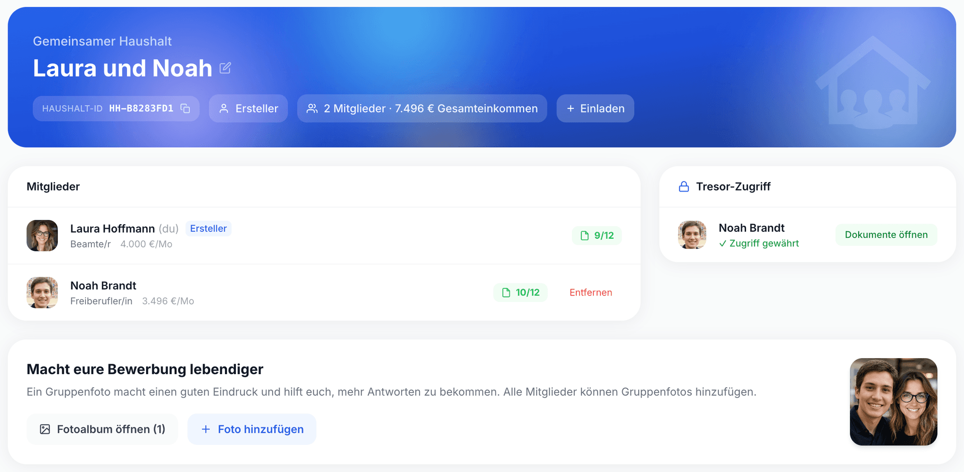 Haushaltsbewerbungen